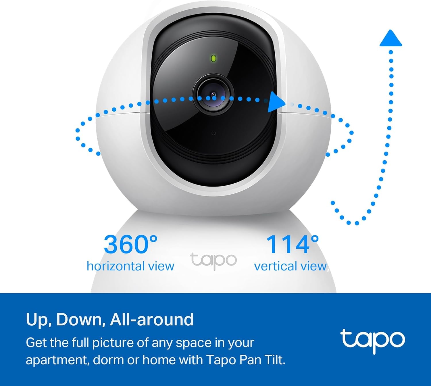 Tapo 2K Pan/Tilt Security Camera for Baby Monitor, Dog Camera W/Motion Detection, 2-Way Audio, Siren, Night Vision, Cloud & SD Card Storage, Works with Alexa & Google Home, 2-Pack (C210P2)